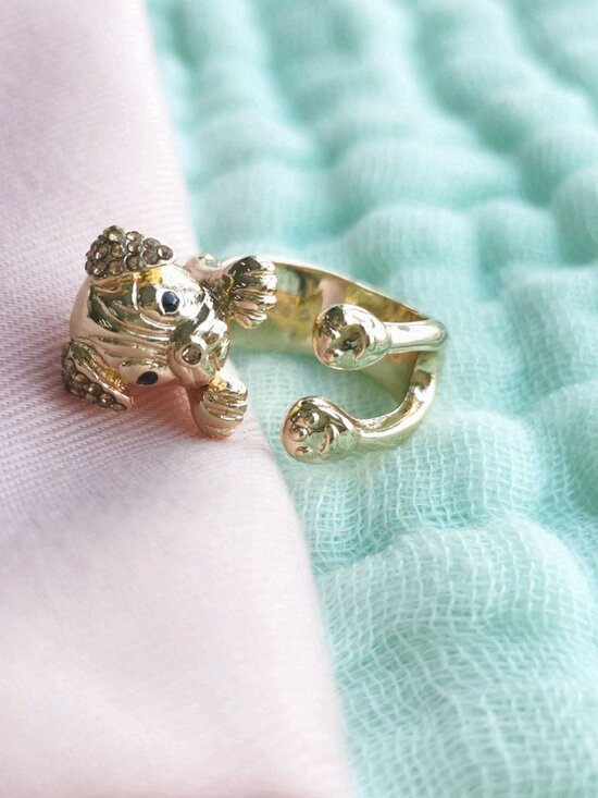 Kate Spade Jewelry - Kate Spade Puppy Wrap Ring #7 Gold Tone Glamour w/ Dust Bag New